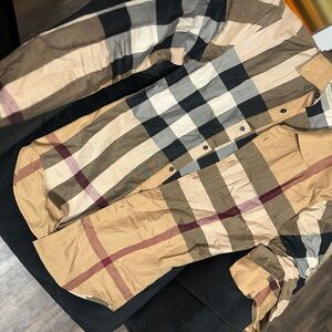 Burberry Beige and Black Checkered Shirt